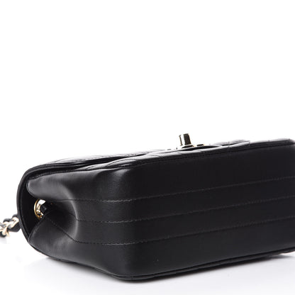 Chanel Lambskin Chevron Quilted Mini Square Flap Black 7 of 10