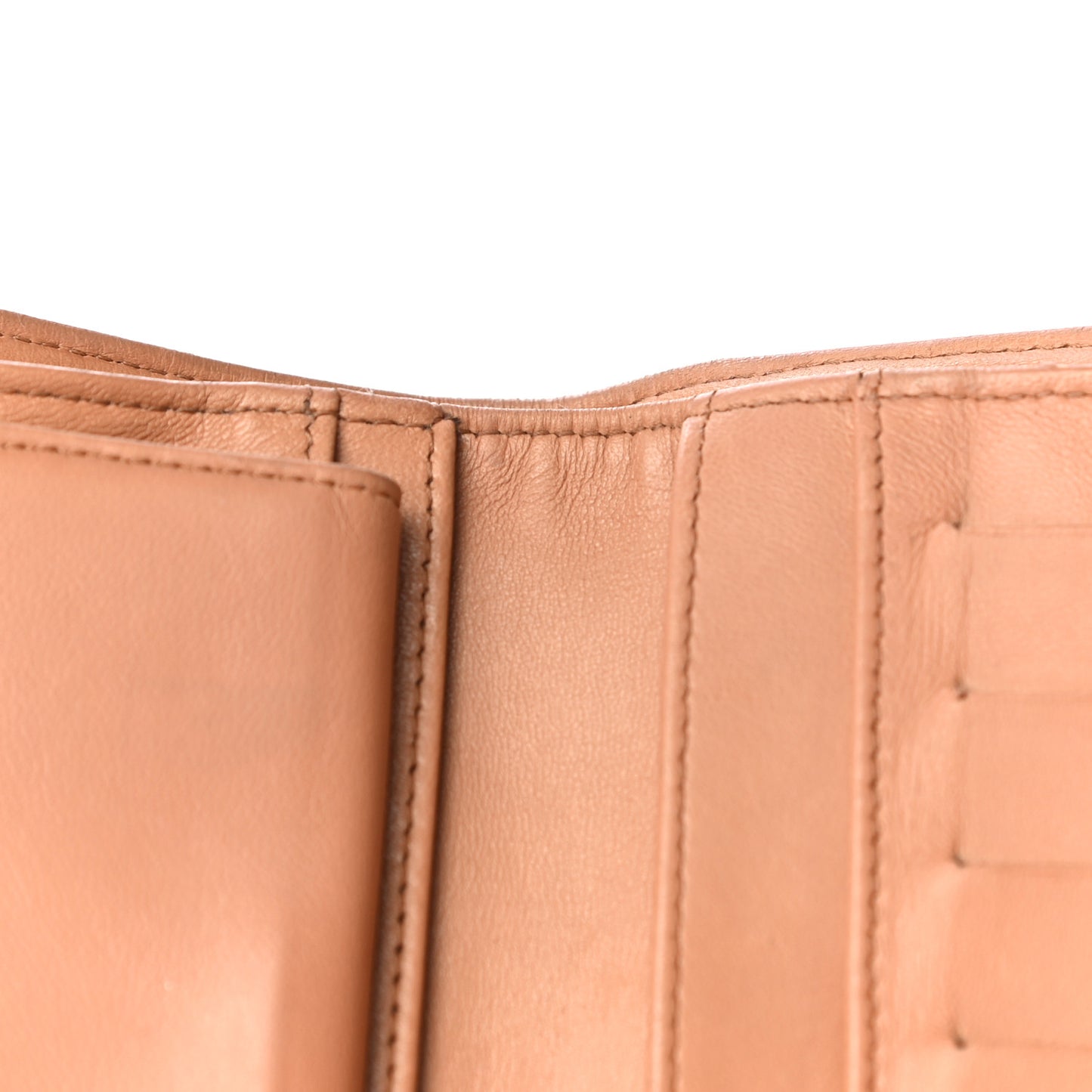 Lambskin Quilted Large Flap Wallet Beige