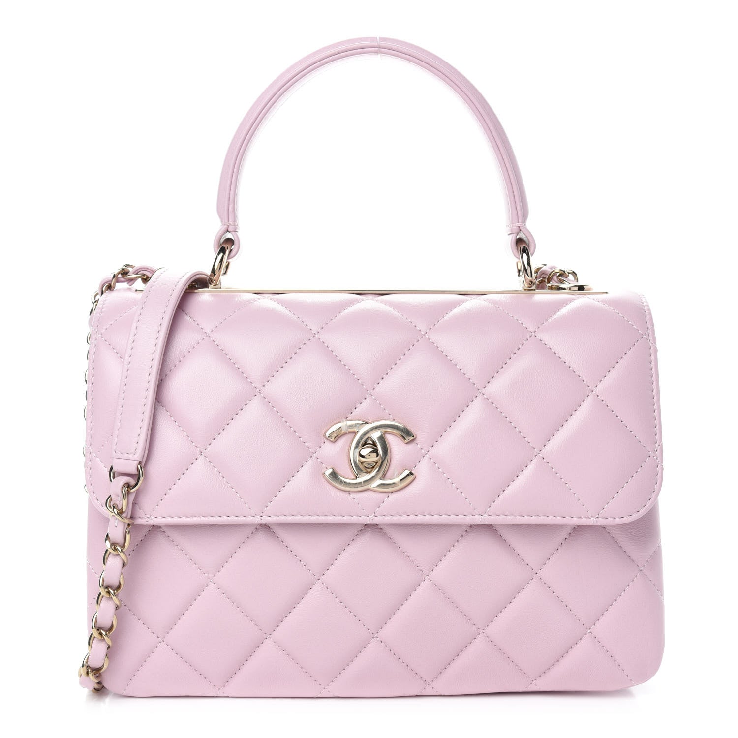 Chanel Lambskin Quilted Small Trendy CC Flap Dual Handle Bag Light Pink 1 of 11