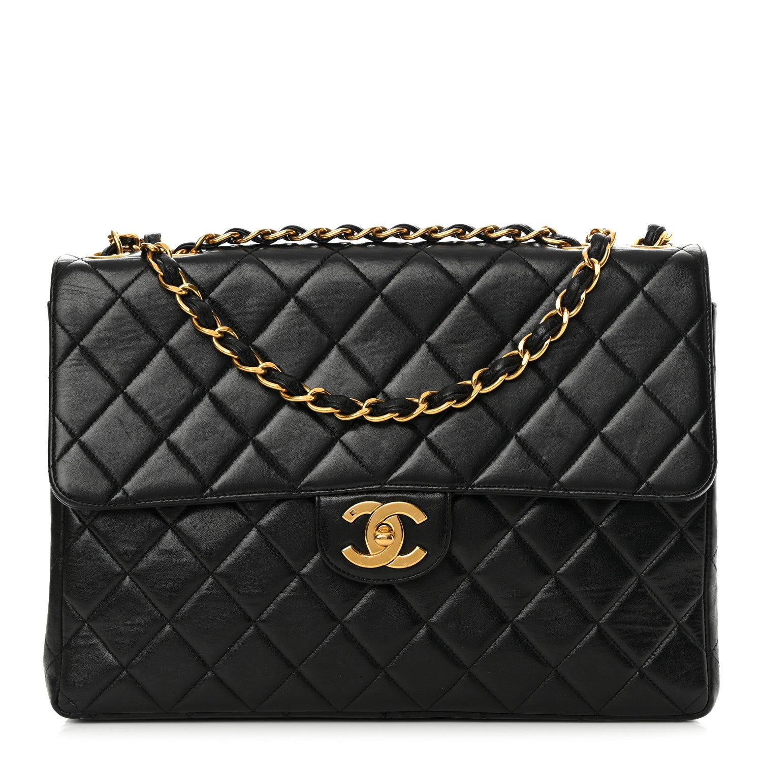 Chanel Lambskin Quilted Jumbo Single Flap Black 1 of 19