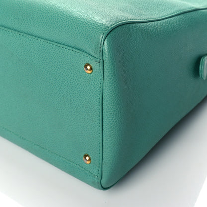 Chanel Caviar CC Large Shoulder Bag Green 11 of 16