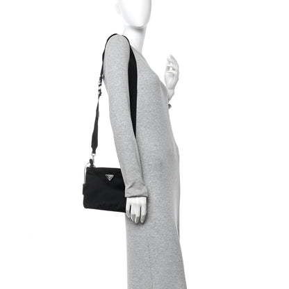 Prada Re-Nylon Saffiano Re-Edition 2000 Double Zip Crossbody Bag Black 2 of 10