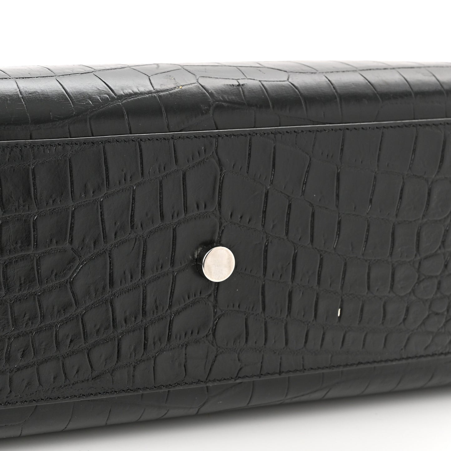 Calfskin Crocodile Embossed Nano Sac De Jour Black