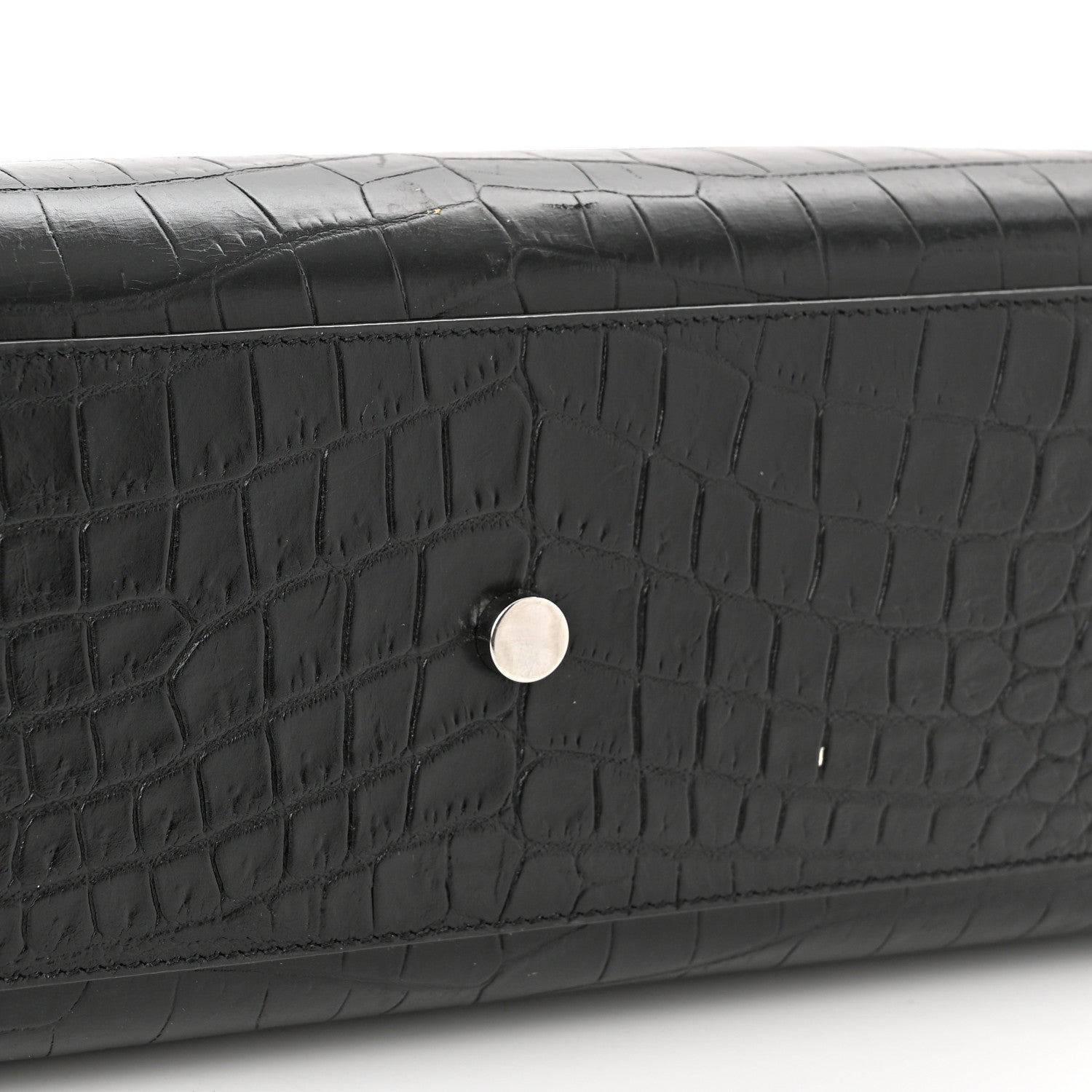 Saint Laurent Calfskin Crocodile Embossed Nano Sac De Jour Black 11 of 13