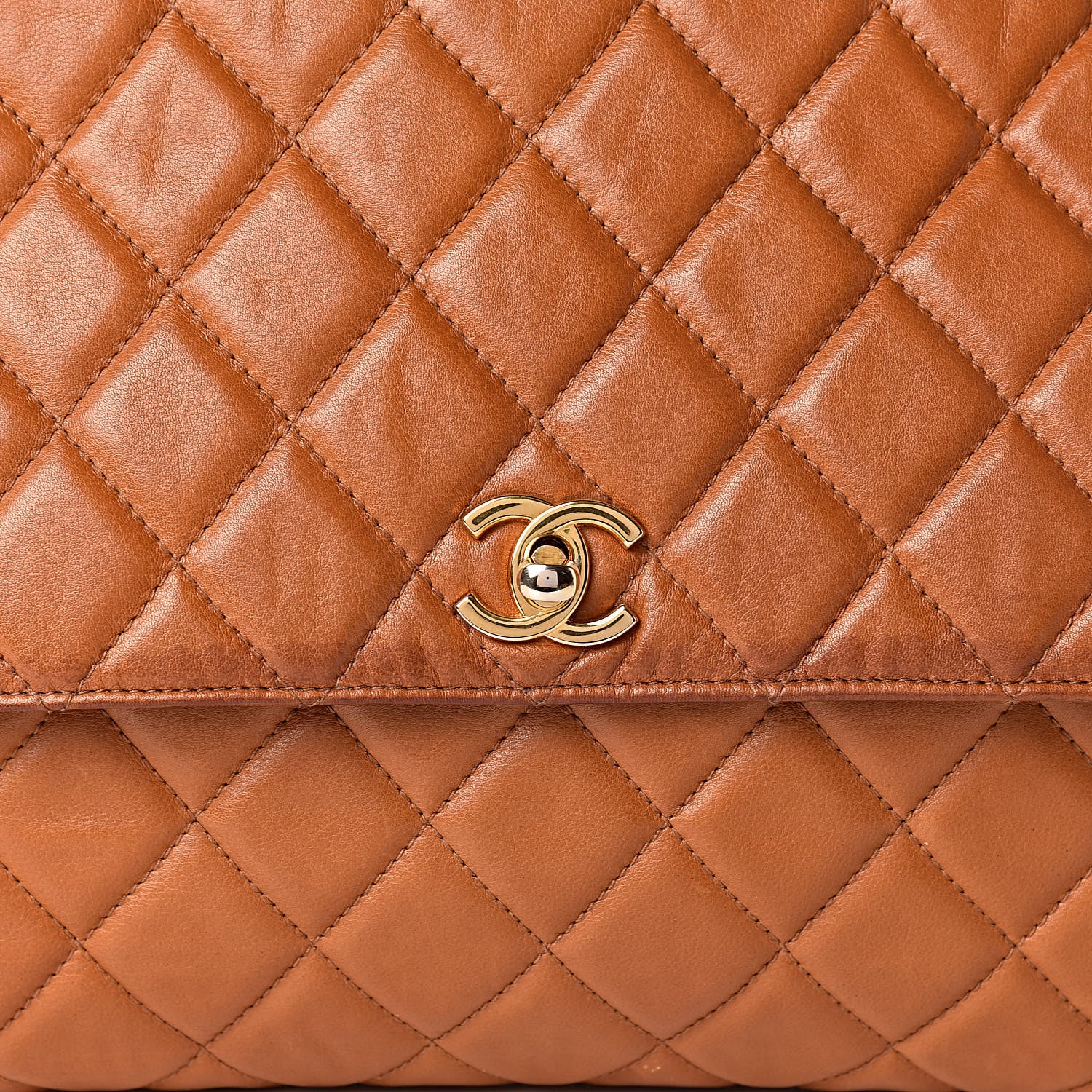 Chanel Calfskin Quilted Single Flap Dark Beige 16 of 16