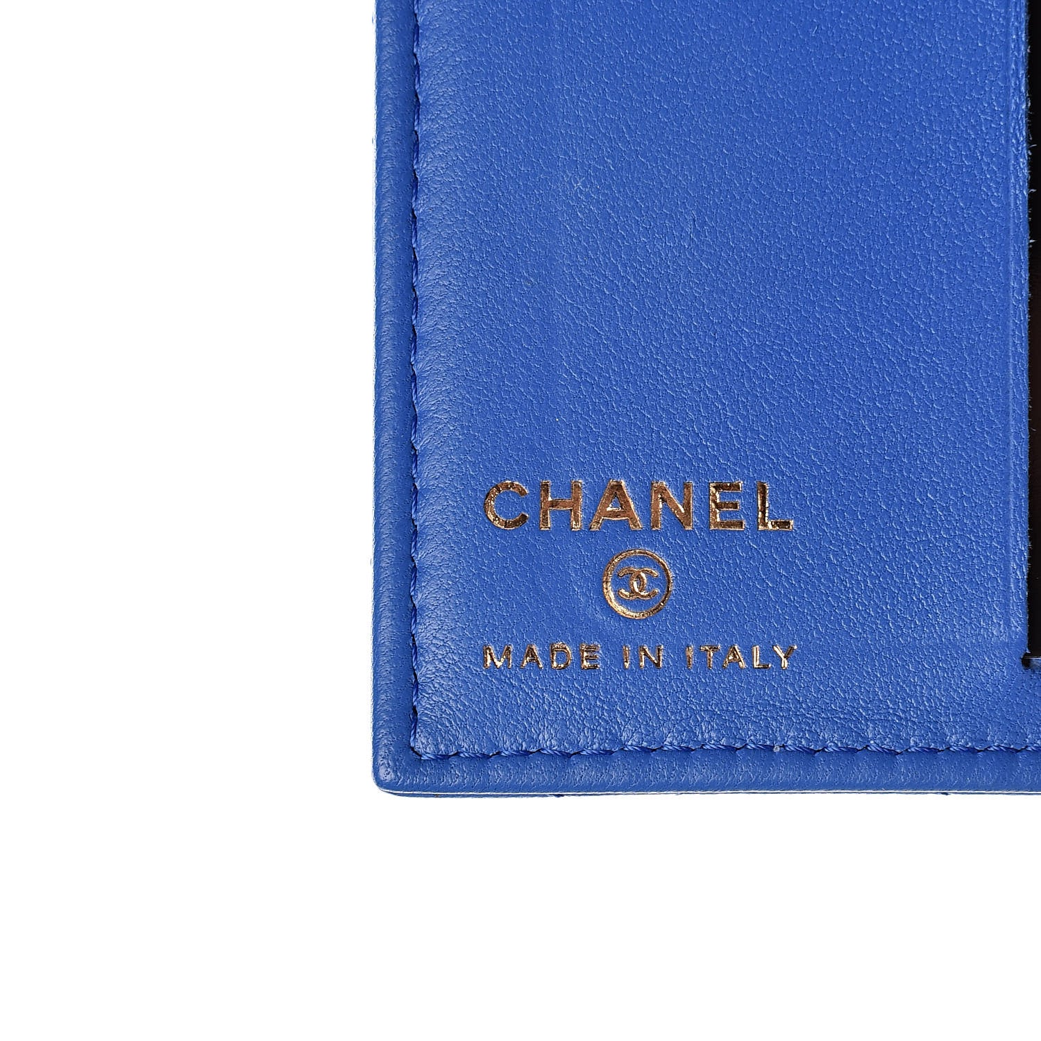 Chanel Lambskin Quilted Card Holder Wallet Blue 6 of 9