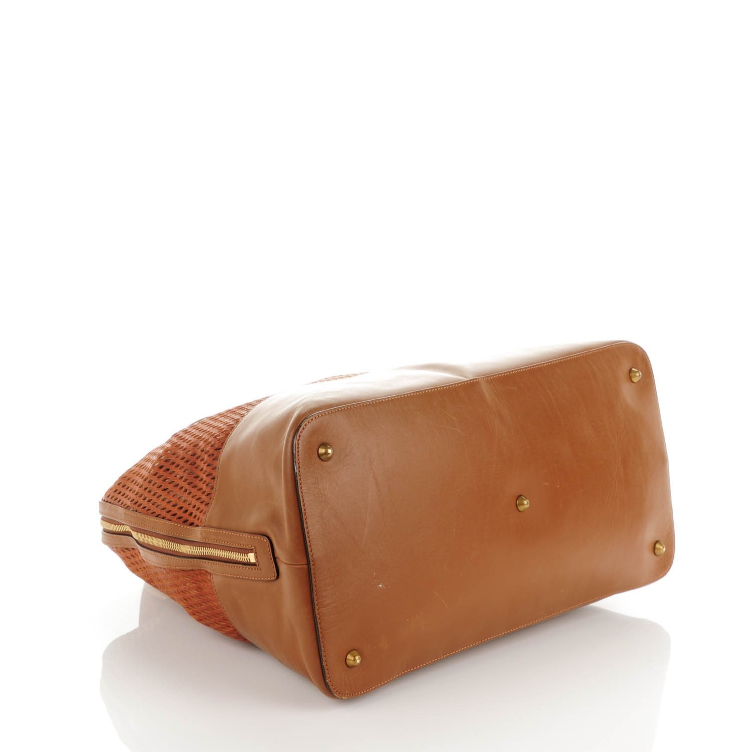 Chloe Lambskin Perforated Charlie Tote Caramel 5 of 9