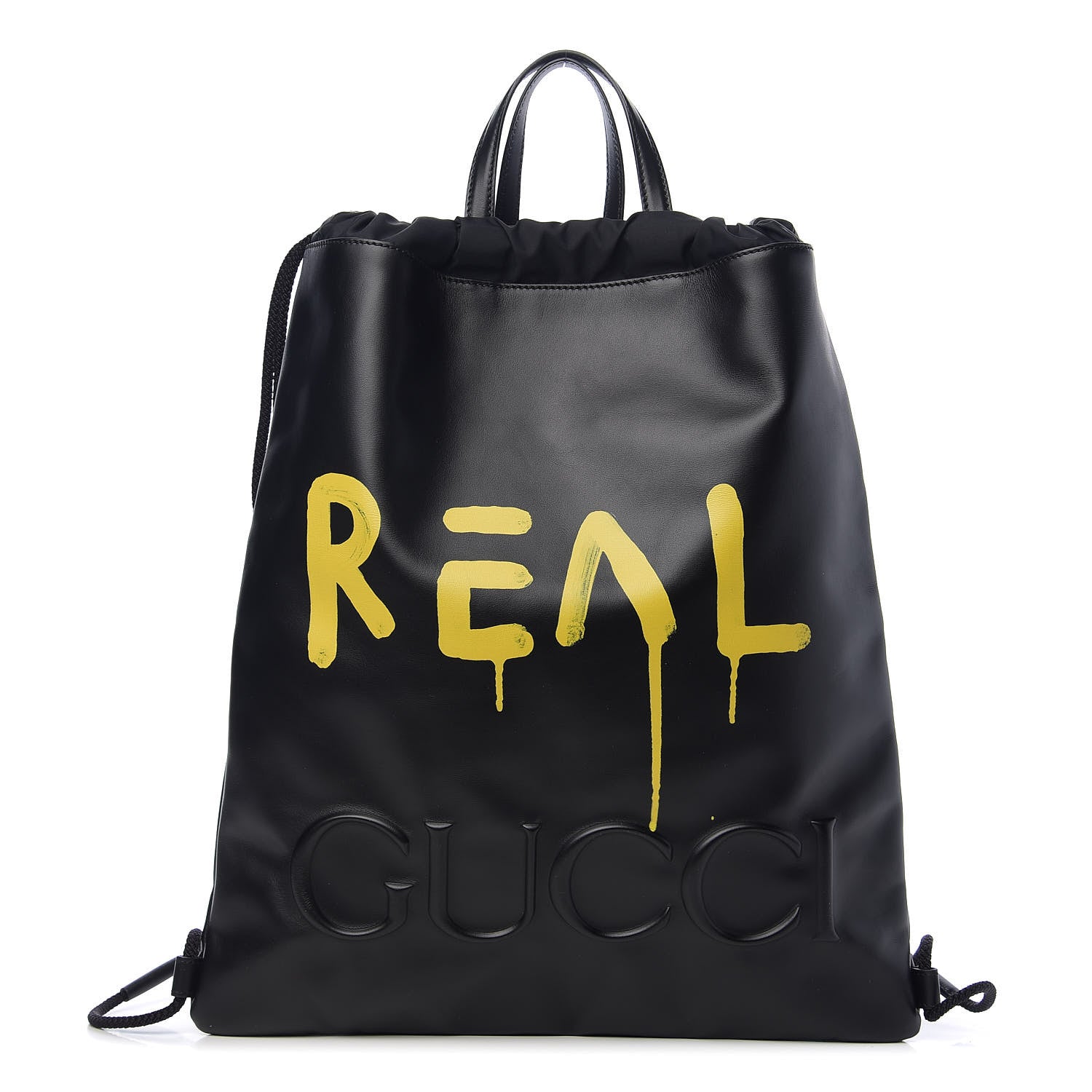 Gucci Calfskin Small GucciGhost Drawstring Backpack Black 1 of 10