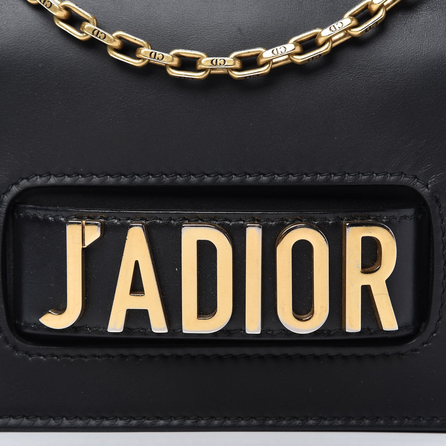 Calfskin J'Adior Chain Flap Bag Black