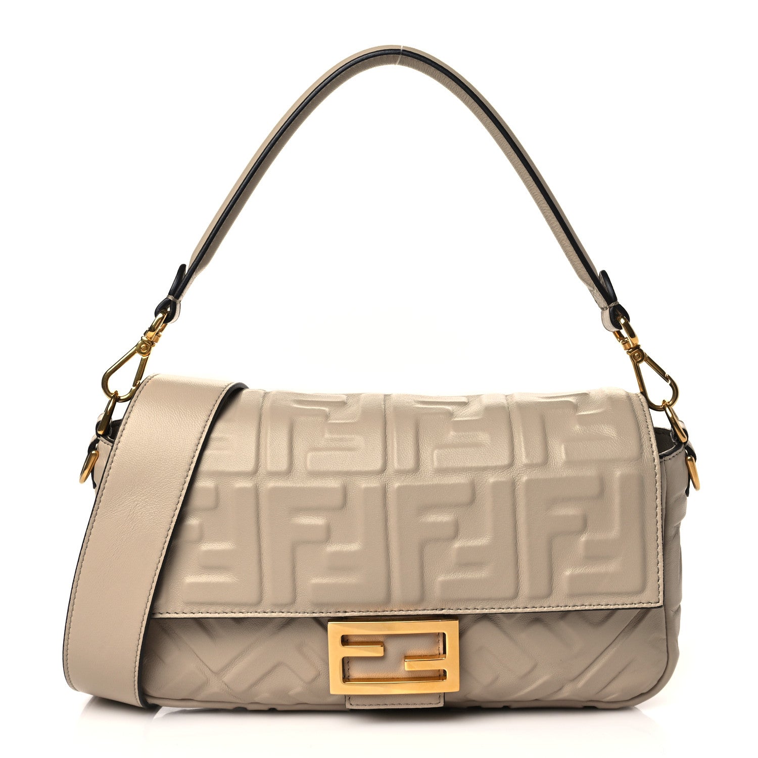 Fendi Nappa FF 1974 Embossed Baguette Nuvola 1 of 8