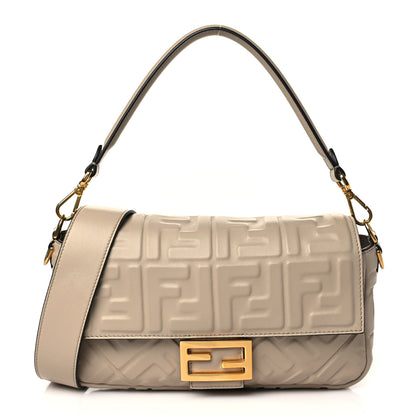 Fendi Nappa FF 1974 Embossed Baguette Nuvola 1 of 8