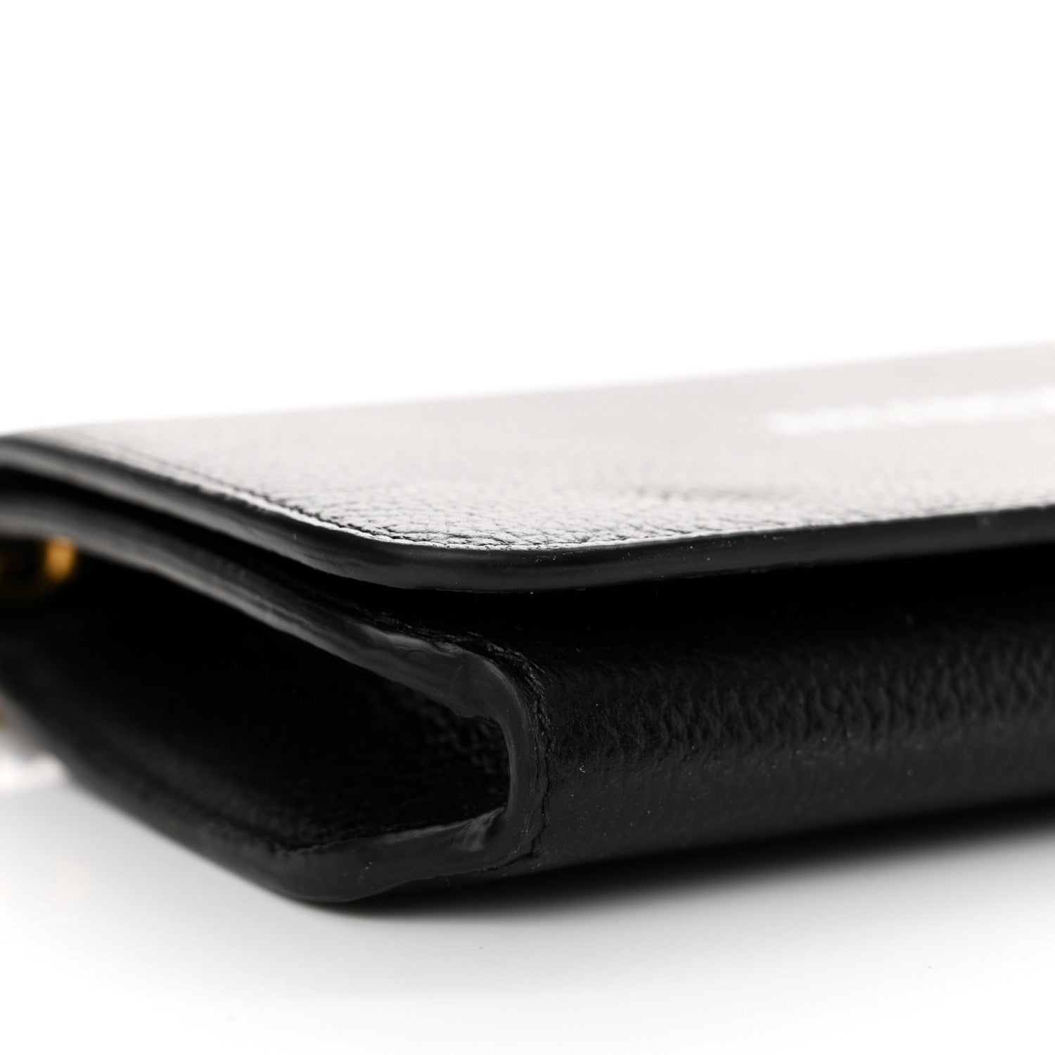 Balenciaga Grained Calfskin Logo Cash Phone Holder Wallet On Chain Black White 9 of 11