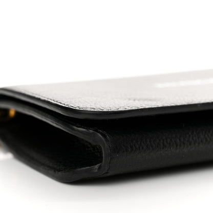Balenciaga Grained Calfskin Logo Cash Phone Holder Wallet On Chain Black White 9 of 11