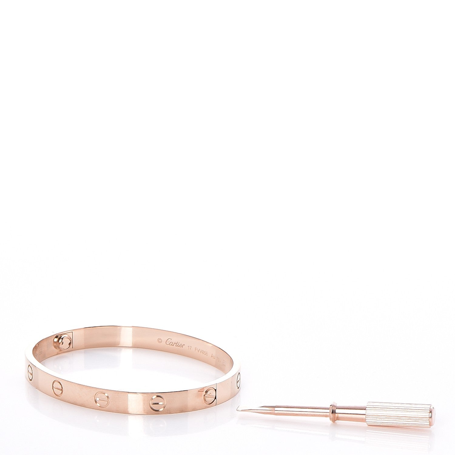 Cartier 18K Pink Gold LOVE Bracelet 17 8 of 9
