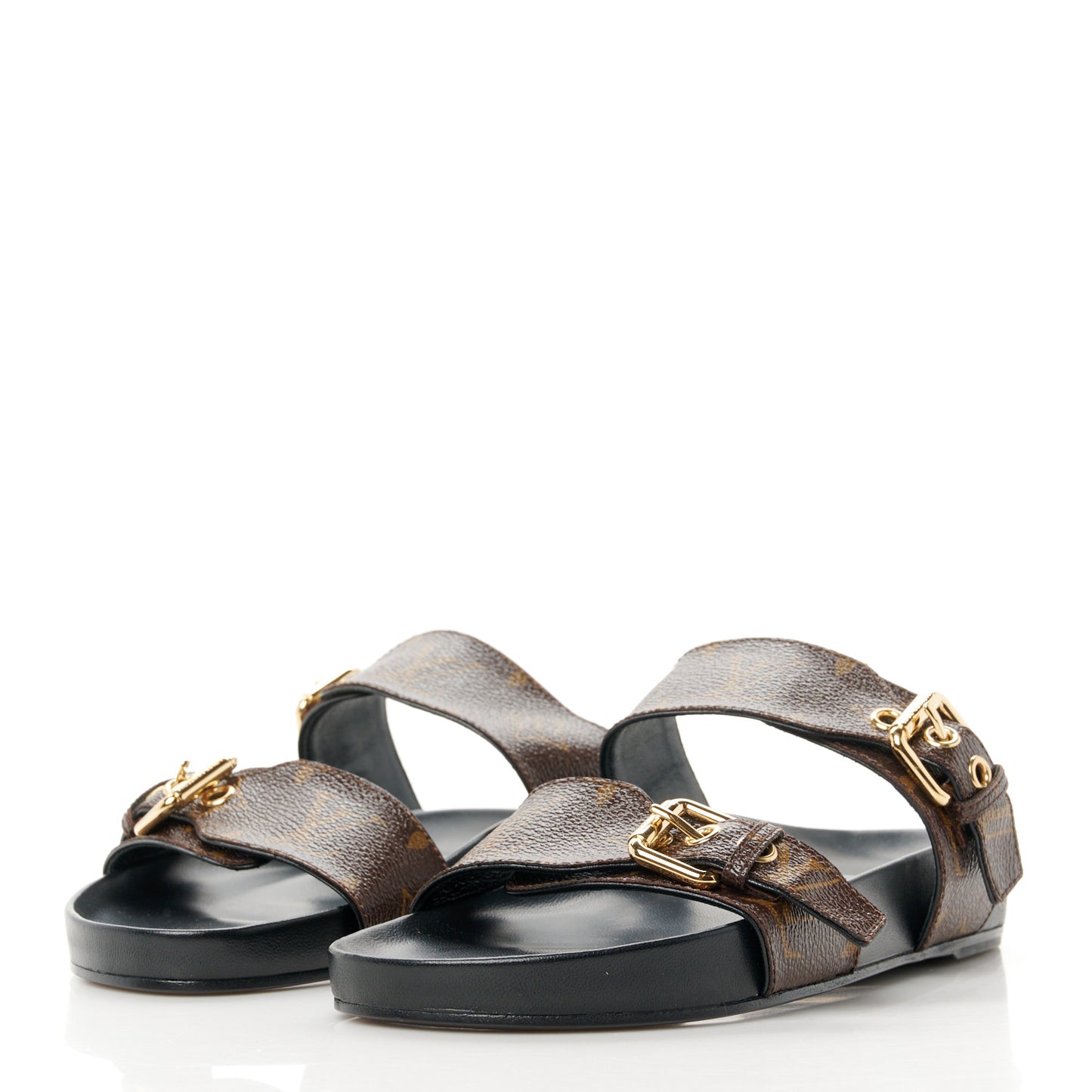 Monogram Bom Dia Mule Sandals 36 Black
