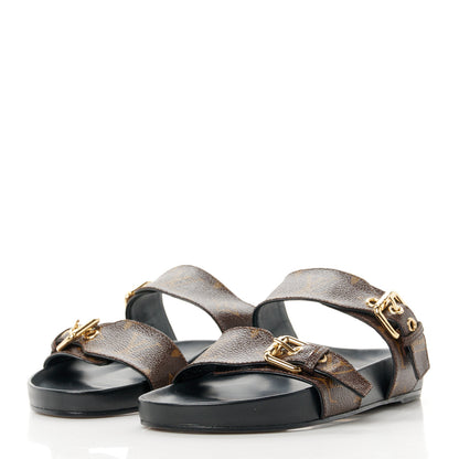 Louis Vuitton Monogram Bom Dia Mule Sandals 36 Black 3 of 9