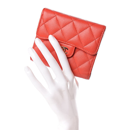 Chanel Caviar Quilted Compact Flap Wallet Red 2 of 12