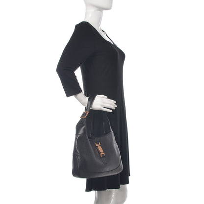 Gucci Calfskin Small Jackie O Hobo Black 2 of 14