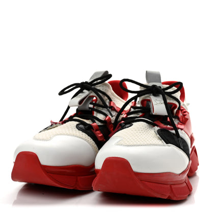 Christian Louboutin Mesh Patent Mens Red Runner Flat Sneaker 45 Multicolor 45 White Multicolor 4 of 9