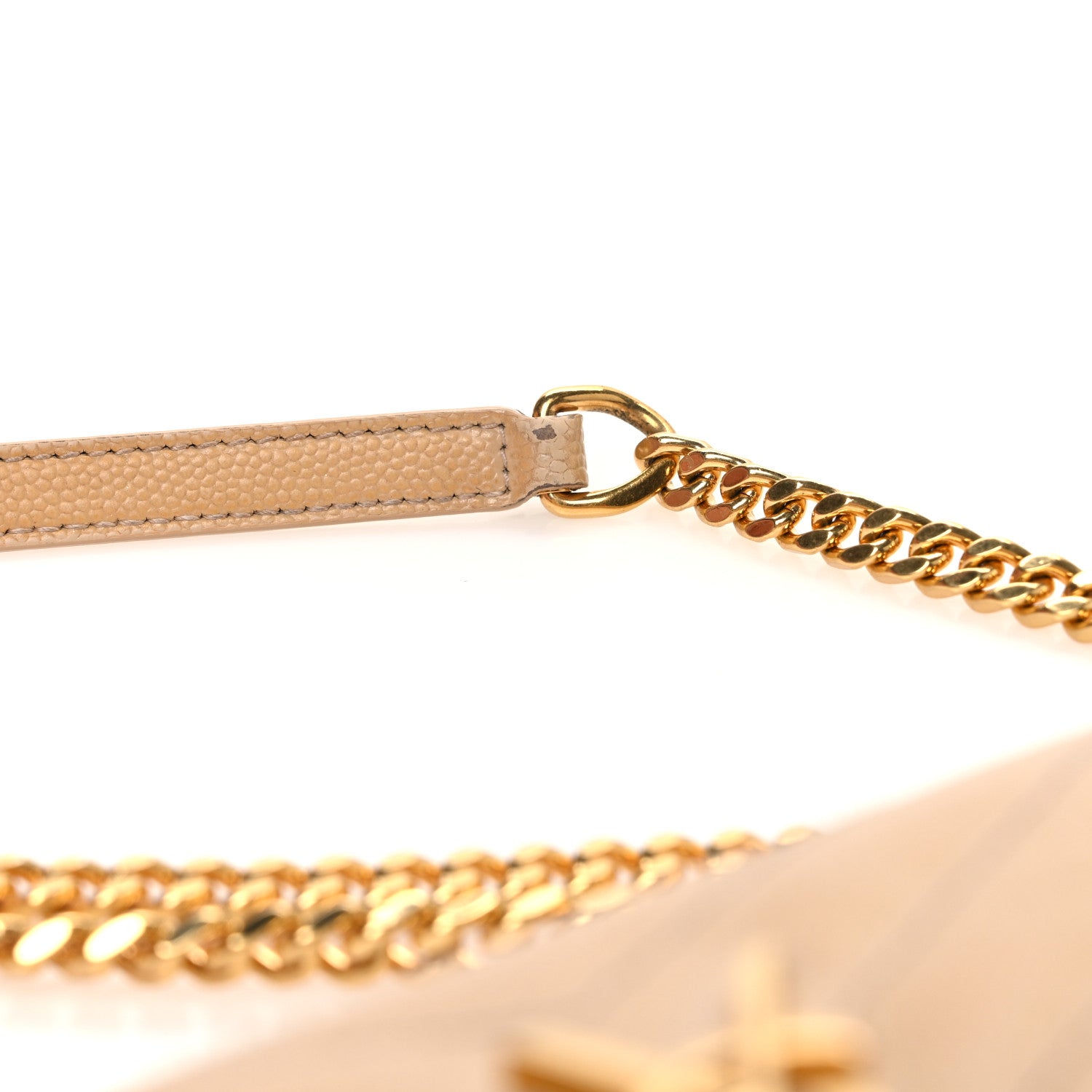 Saint Laurent Grain De Poudre Matelasse Chevron Monogram Envelope Chain Wallet Nude Powder 12 of 12