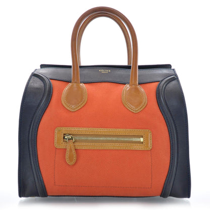 Celine Leather and Linen Mini Luggage Tri-Color Poppy 1 of 10