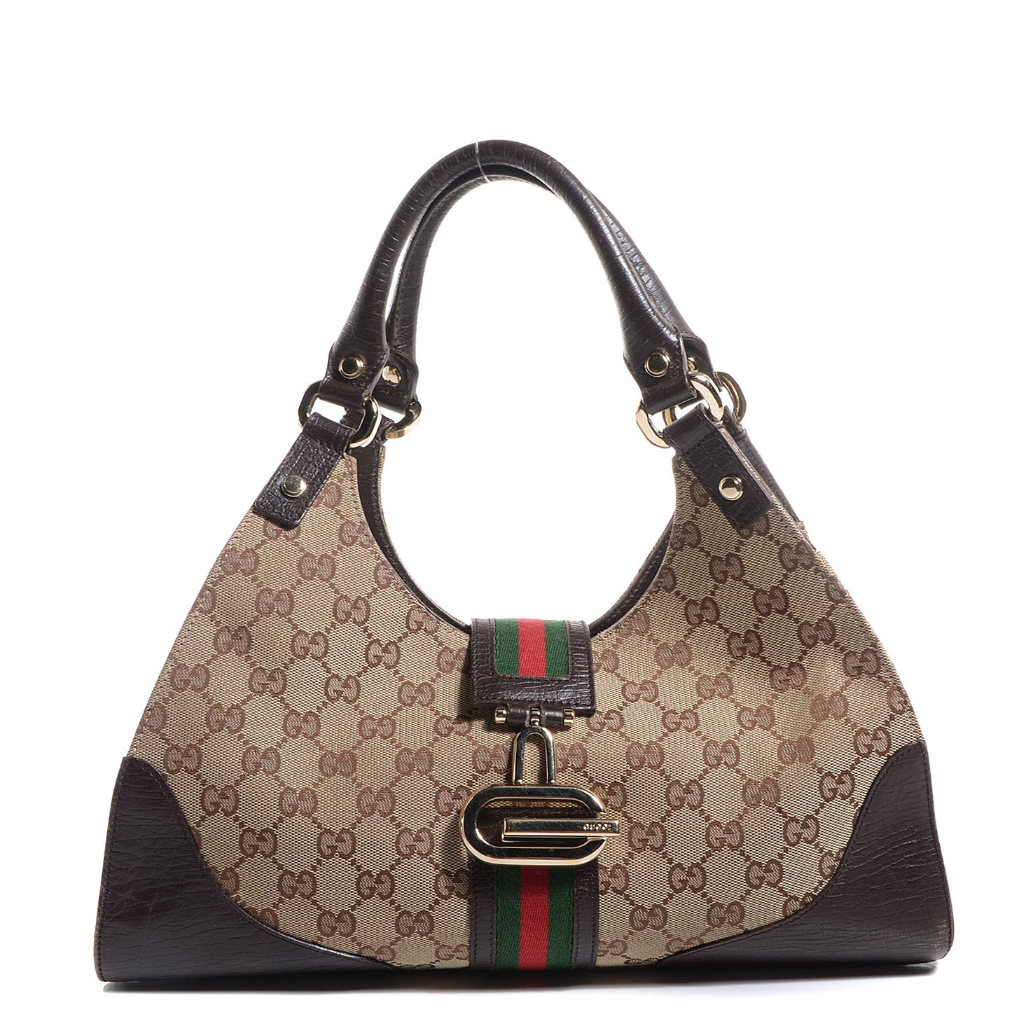 Monogram Web Junco Shoulder Bag Dark Brown