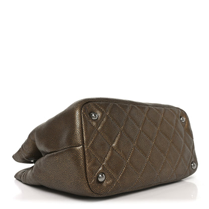 Chanel Metallic Caviar Quilted Large Timeless CC Soft Tote Bronze 4 of 10