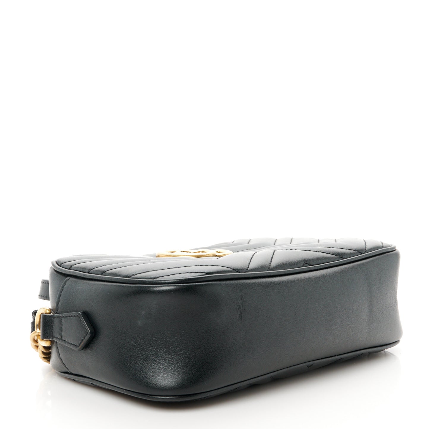 Calfskin Matelasse Small GG Marmont Chain Shoulder Bag Black
