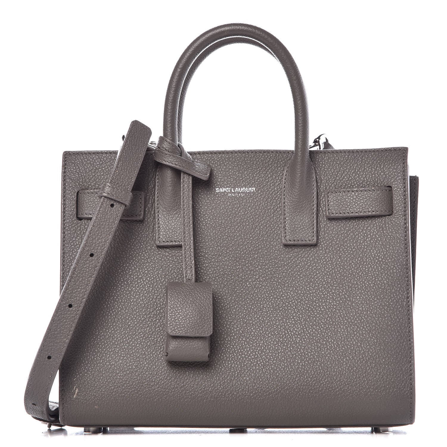 Saint Laurent Grained Calfskin Nano Sac De Jour Fog 1 of 9