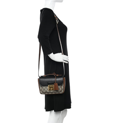 Gucci GG Supreme Monogram New Sakai Lux Calfskin Mini Padlock Flap Pocket Shoulder Bag Beige Ebony Black Cuir 2 of 10