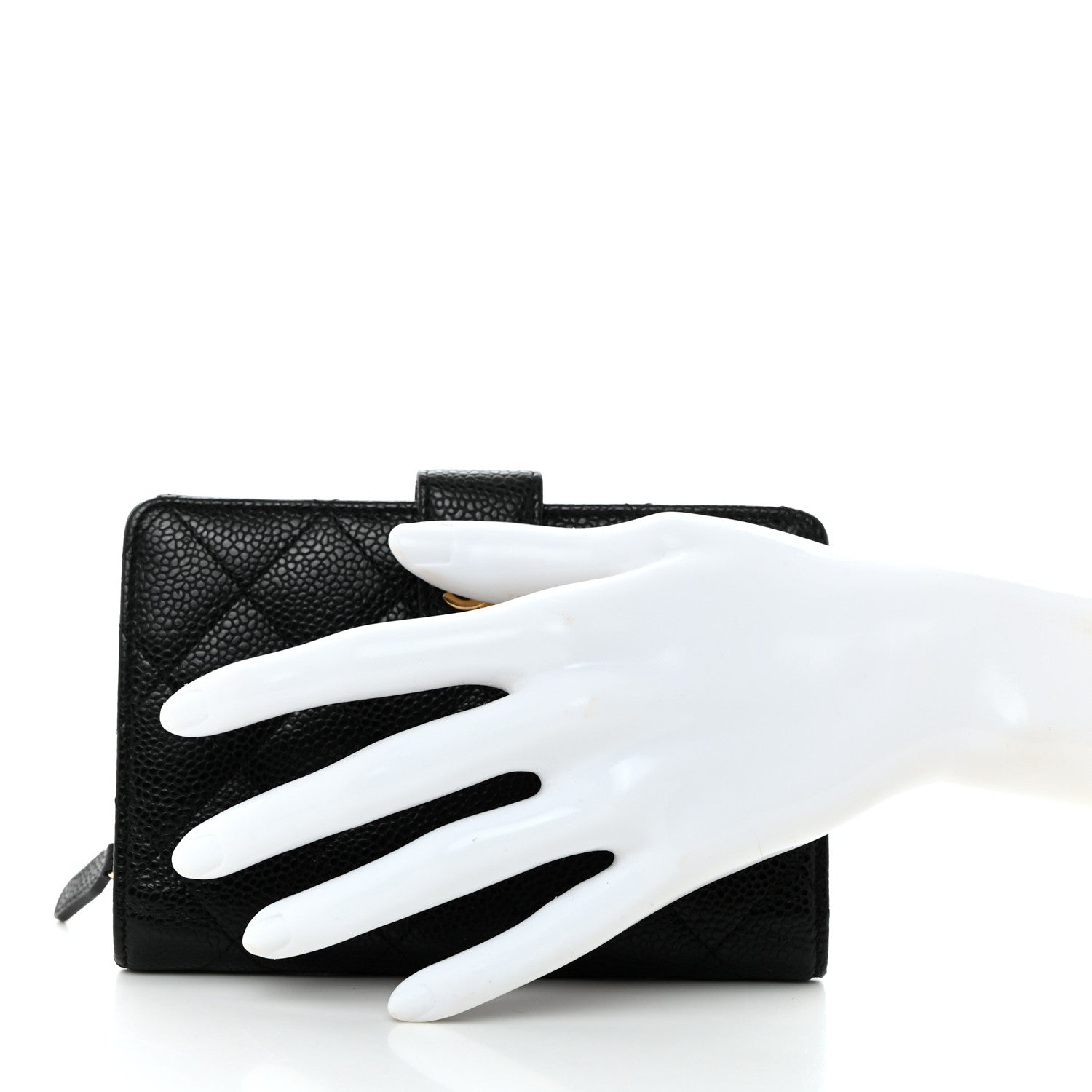Chanel Caviar Quilted Zipped Pocket Wallet Black 2 of 8