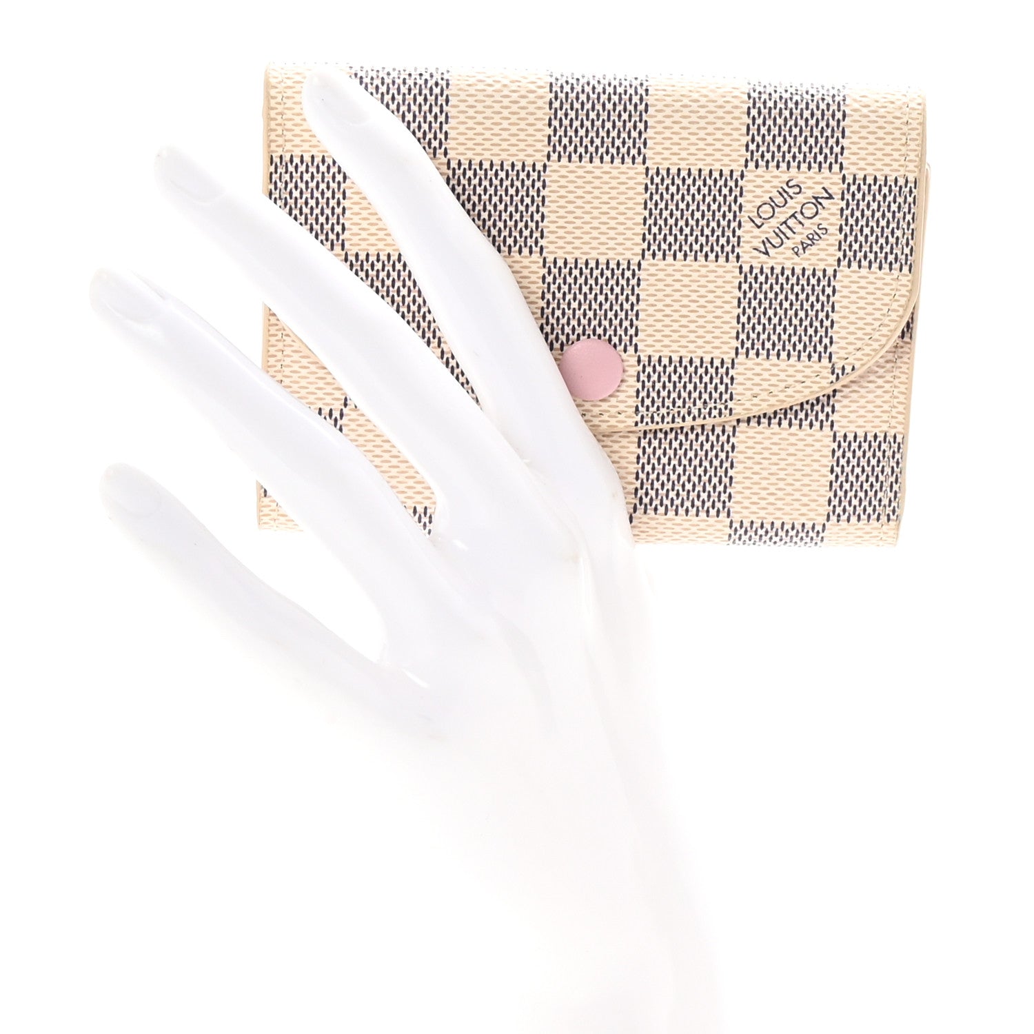 Louis Vuitton Damier Azur Rosalie Coin Purse Rose Ballerine 2 of 6