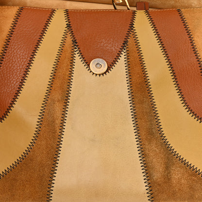 Chloe Suede Patchwork Medium Faye Shoulder Bag Brown Multicolor 8 of 15