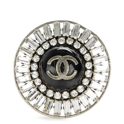 Chanel Enamel CC Baguette Crystal Ring 5 Black 1 of 5