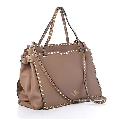 Valentino Garavani Vitello Rockstud Flip Lock Tote Alpaca 2 of 4