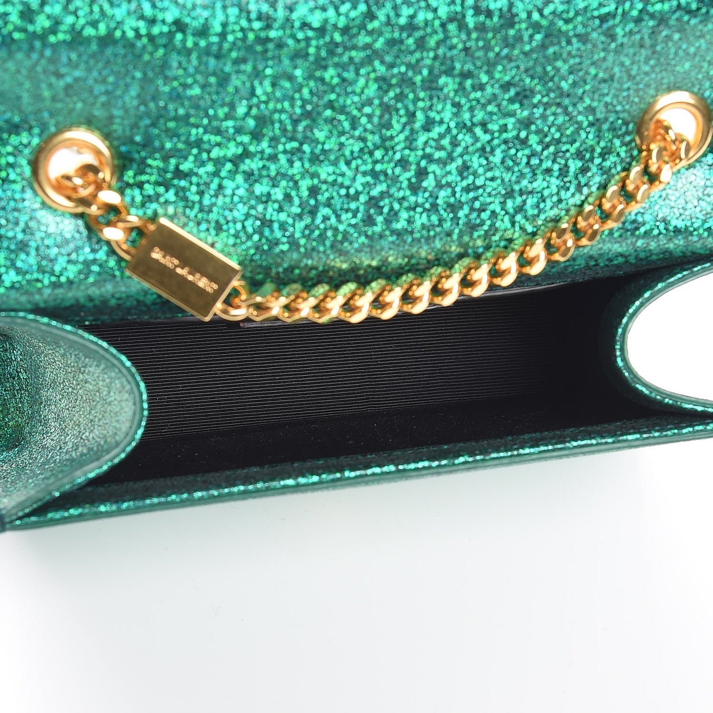 Metallic Calfskin Small Classic Monogram Kate Satchel Green
