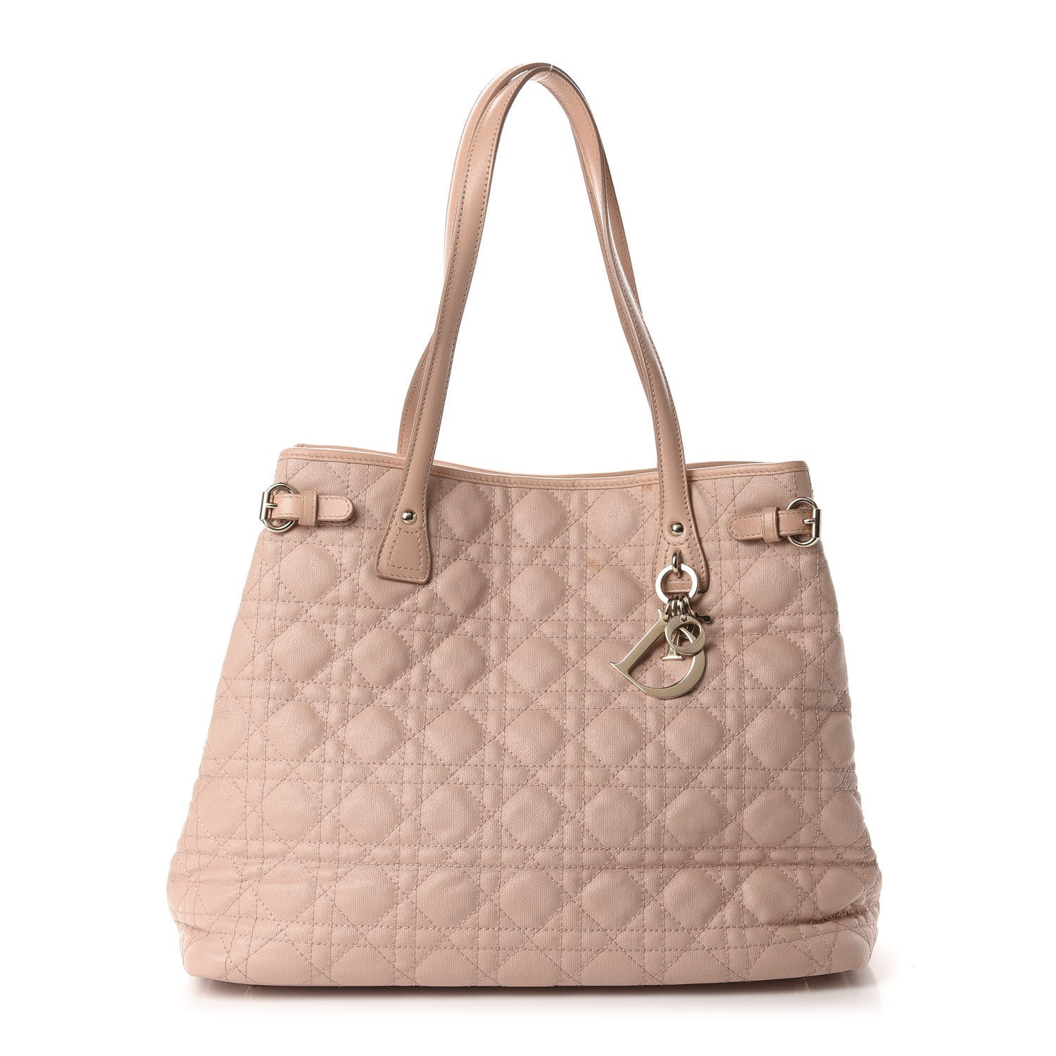 Christian Dior Coated Canvas Cannage Medium Panarea Tote Rosato 1 of 13