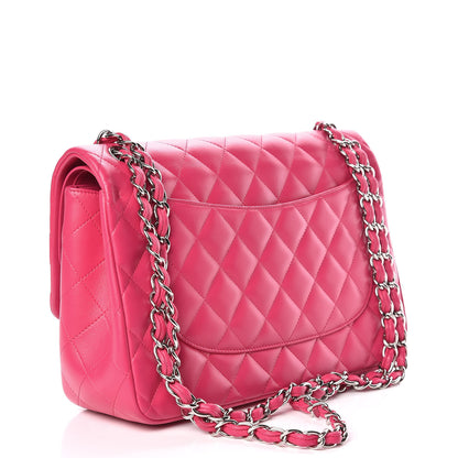 Chanel Lambskin Quilted Jumbo Double Flap Fuchsia 3 of 12