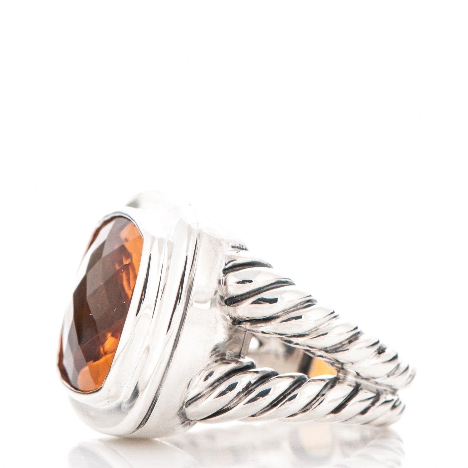David Yurman Sterling Silver Citrine 14mm Albion Ring 52 6 3 of 5