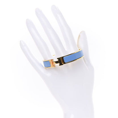 Hermes Enamel Narrow Clic Clac H Bracelet PM Bleu Transat 2 of 6