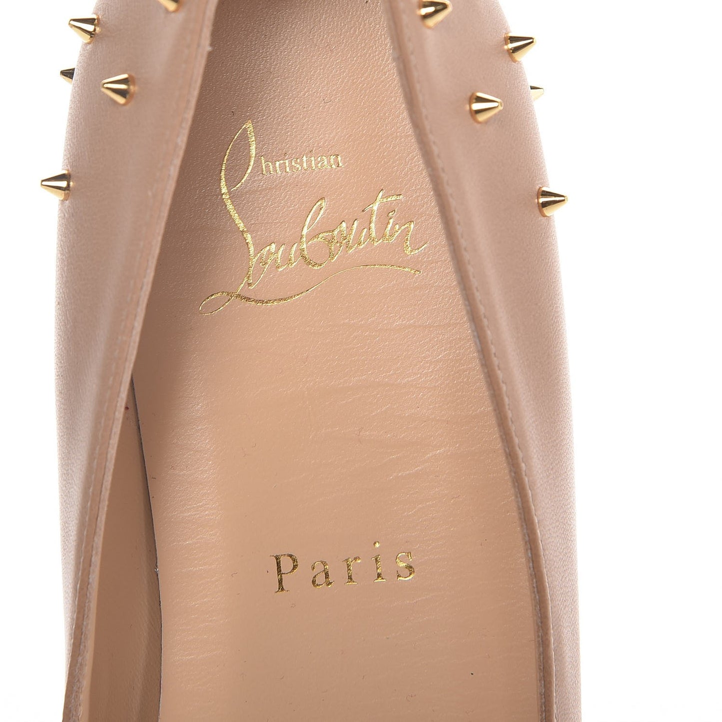 Nappa Goldoflat Spikes Flats 38.5 Nude
