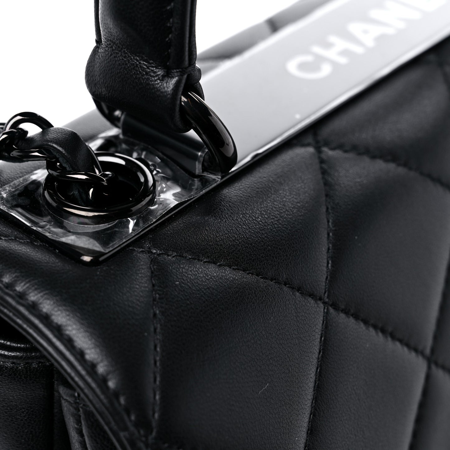 Lambskin Quilted Small Trendy CC Dual Handle Flap Bag So Black