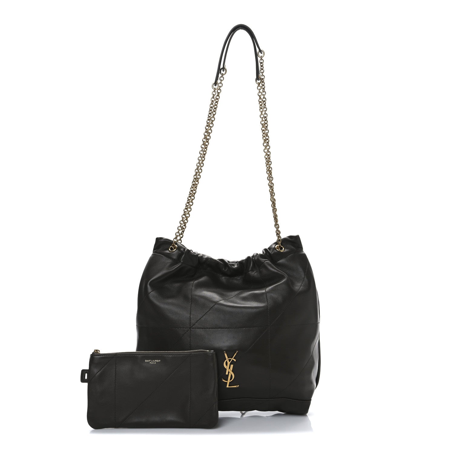 Saint Laurent Lambskin Matelasse Monogram Medium Jamie 4.3 Pochon Light Musk 3 of 13