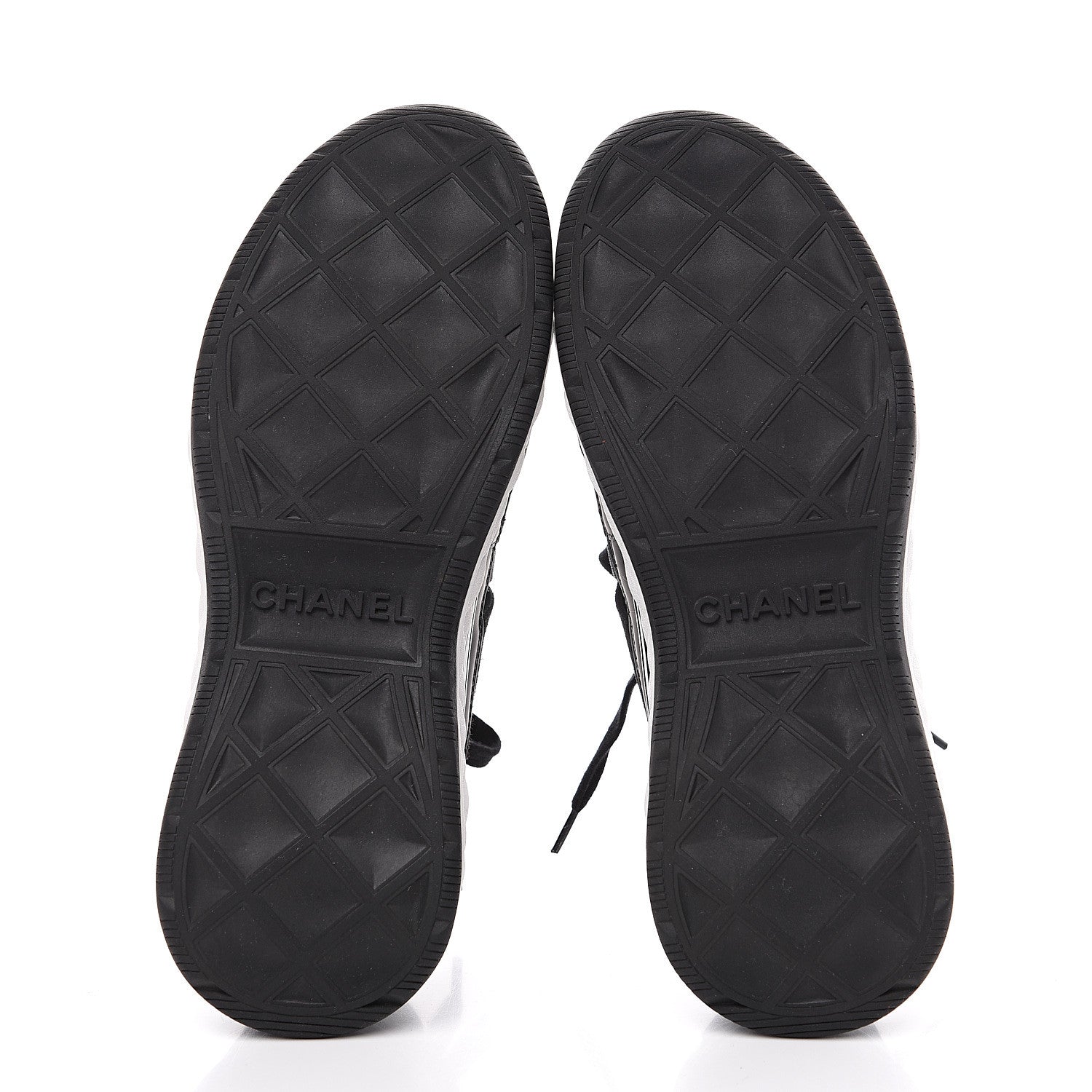 Chanel Fabric Calfskin Suede CC Sneakers 37 Black 5 of 8