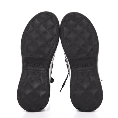 Chanel Fabric Calfskin Suede CC Sneakers 37 Black 5 of 8