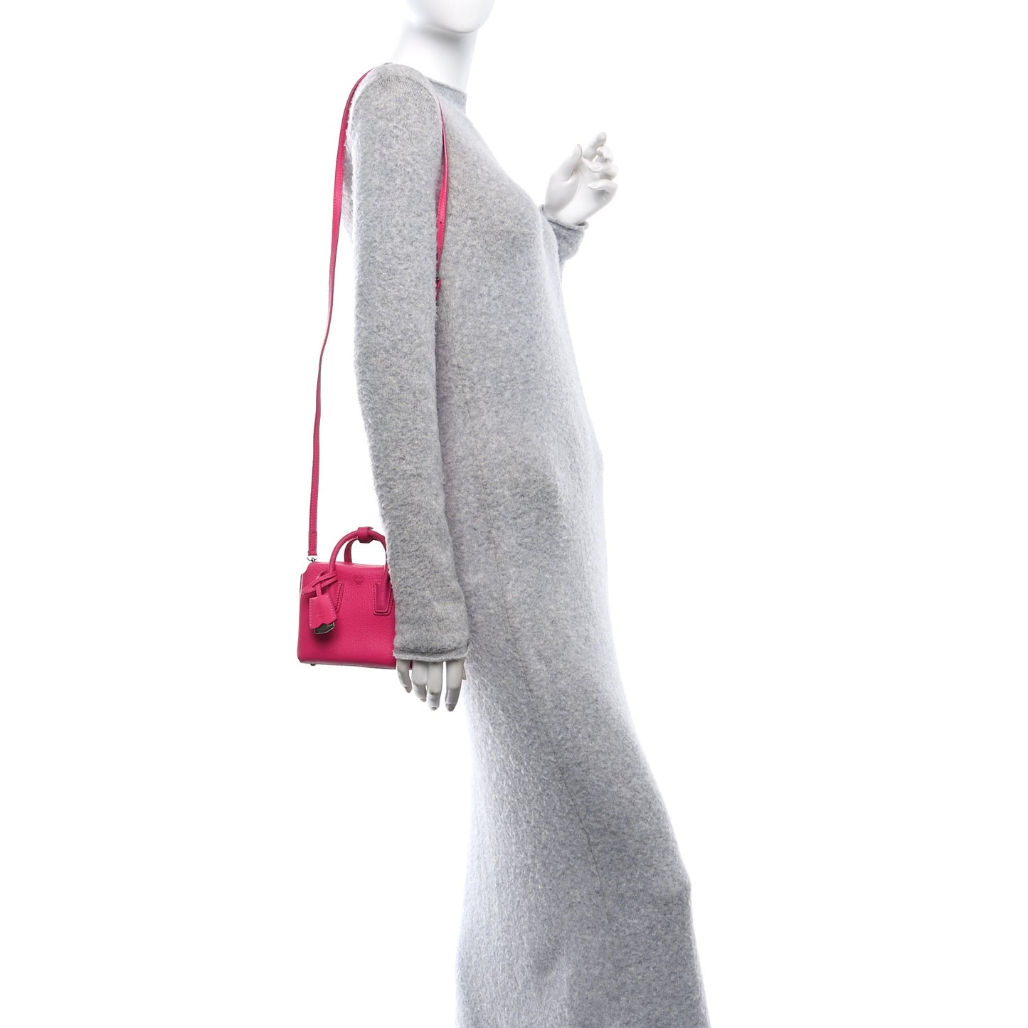 Grained Calfskin X-Mini Milla Tote Beetroot Pink