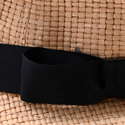 Gucci Straw Grosgrain Wide Brim Hat L Black 10 of 11