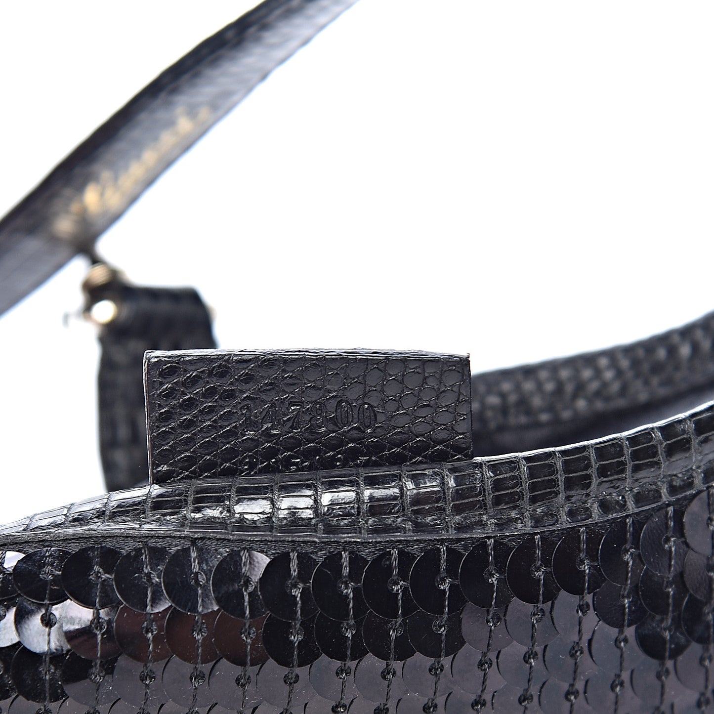 Sequin Lizard Jackie O Hobo Black