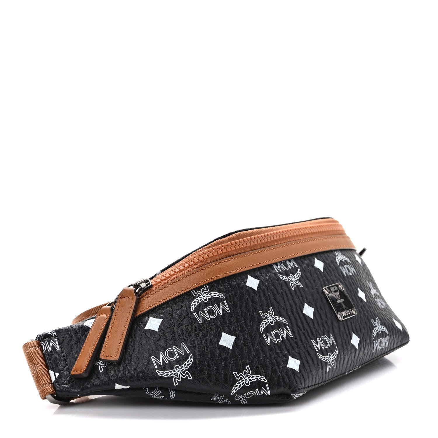 MCM Visetos Small Fusten Belt Bag Black Cognac 4 of 8