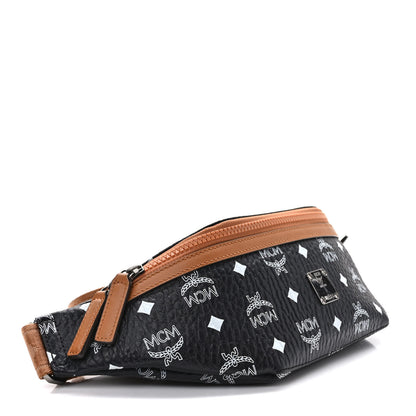 MCM Visetos Small Fusten Belt Bag Black Cognac 4 of 8